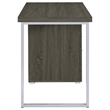 Pemberly Row 3-Drawer Wood Office Desk Weathered Gray and Silver