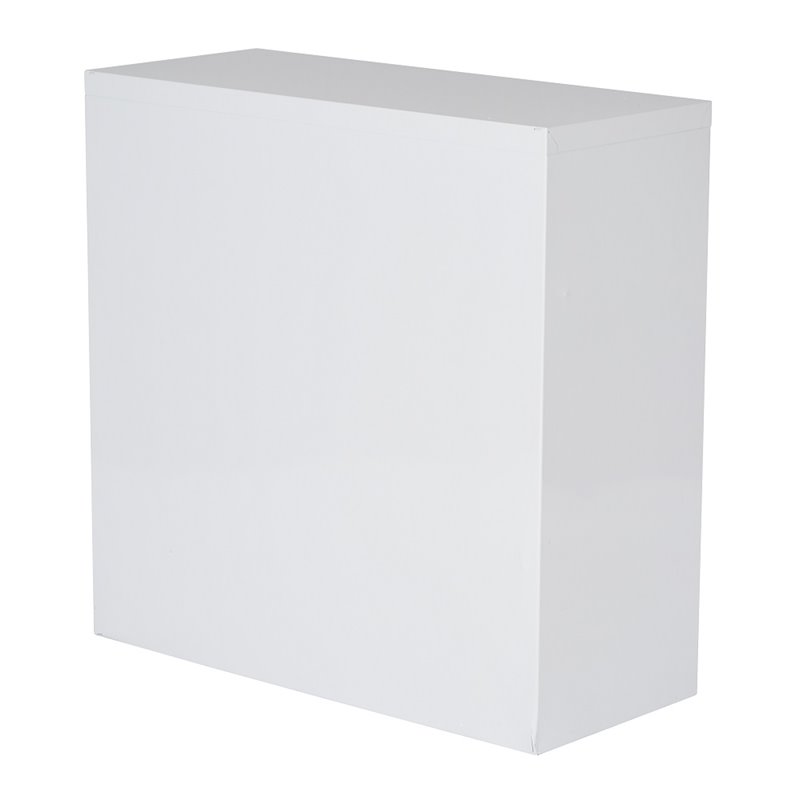 Pemberly Row Contemporary 2 Shelf White Finish Metal Bookcase