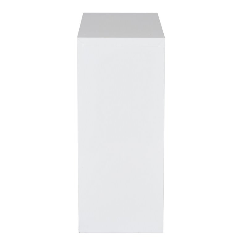 Pemberly Row Contemporary 2 Shelf White Finish Metal Bookcase