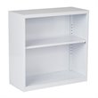 Pemberly Row Contemporary 2 Shelf White Finish Metal Bookcase