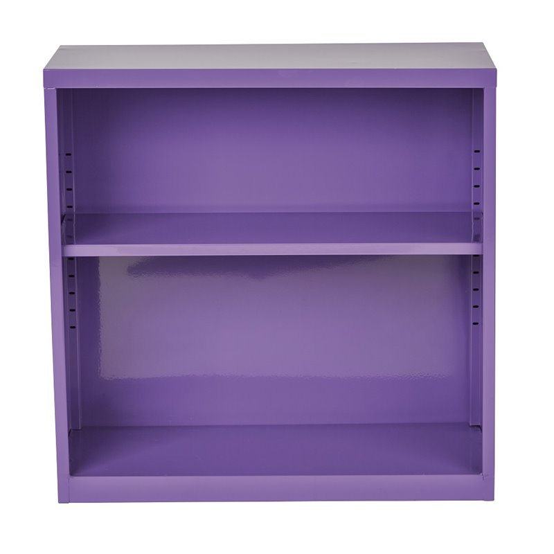 Pemberly Row Contemporary 2 Shelf Metal Purple Finish Bookcase