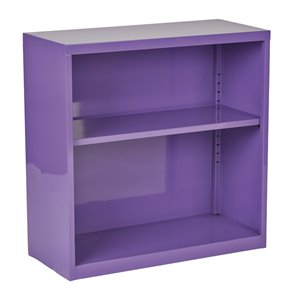 Pemberly Row Contemporary 2 Shelf Metal Purple Finish Bookcase