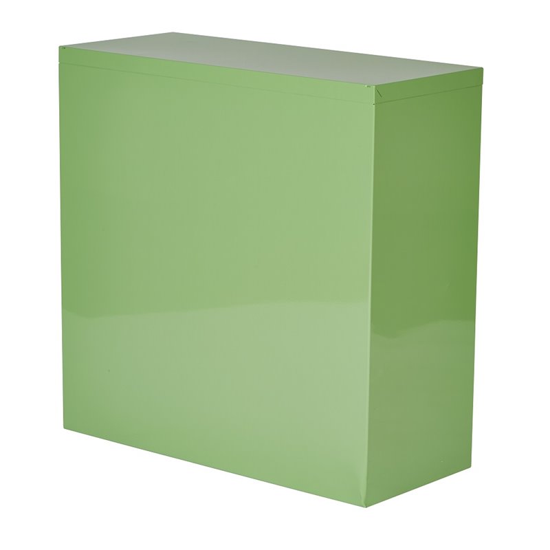 Pemberly Row Contemporary 2 Shelf Metal Green Finish Bookcase