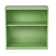 Pemberly Row Contemporary 2 Shelf Metal Green Finish Bookcase