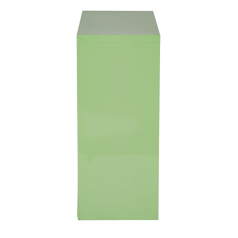 Pemberly Row Contemporary 2 Shelf Metal Green Finish Bookcase