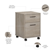 Pemberly Row Contemporary 2-Drawer Mobile Pedestal in Washed Gray