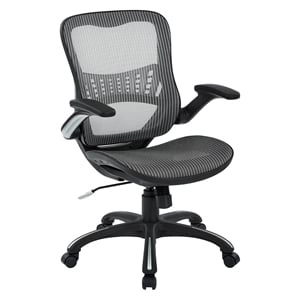 pemberly row mesh seat and back manager chair in gray mesh fabric