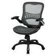 Pemberly Row Mesh Seat and Back Manager Chair in Gray Mesh Fabric
