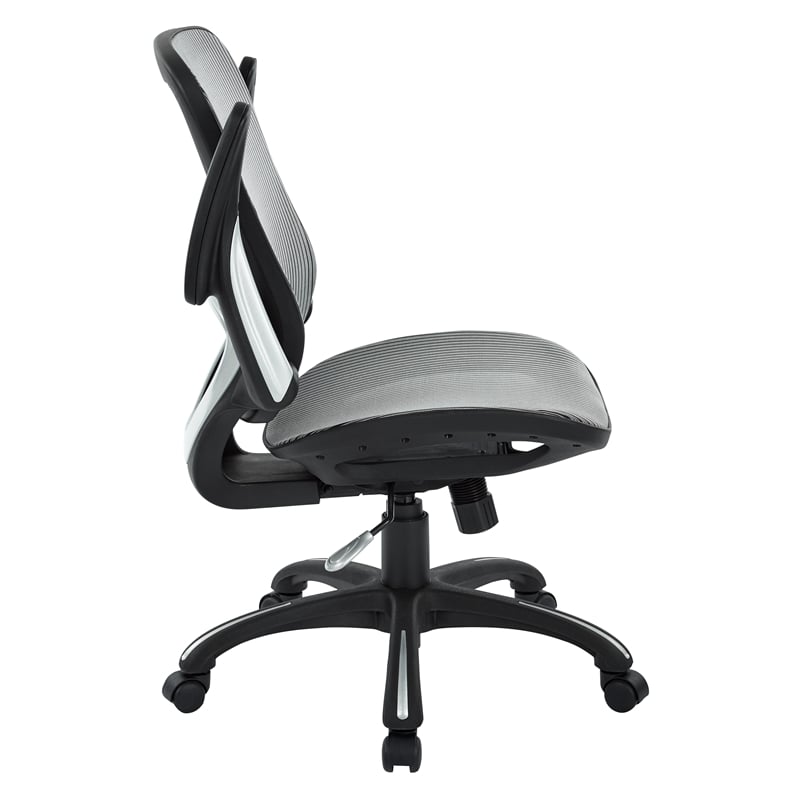 Pemberly Row Mesh Seat and Back Manager Chair in Gray Mesh Fabric