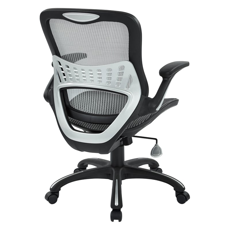Pemberly Row Mesh Seat and Back Manager Chair in Gray Mesh Fabric