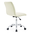 Pemberly Row Modern Vinyl Armless Mid Back Office Chair in White