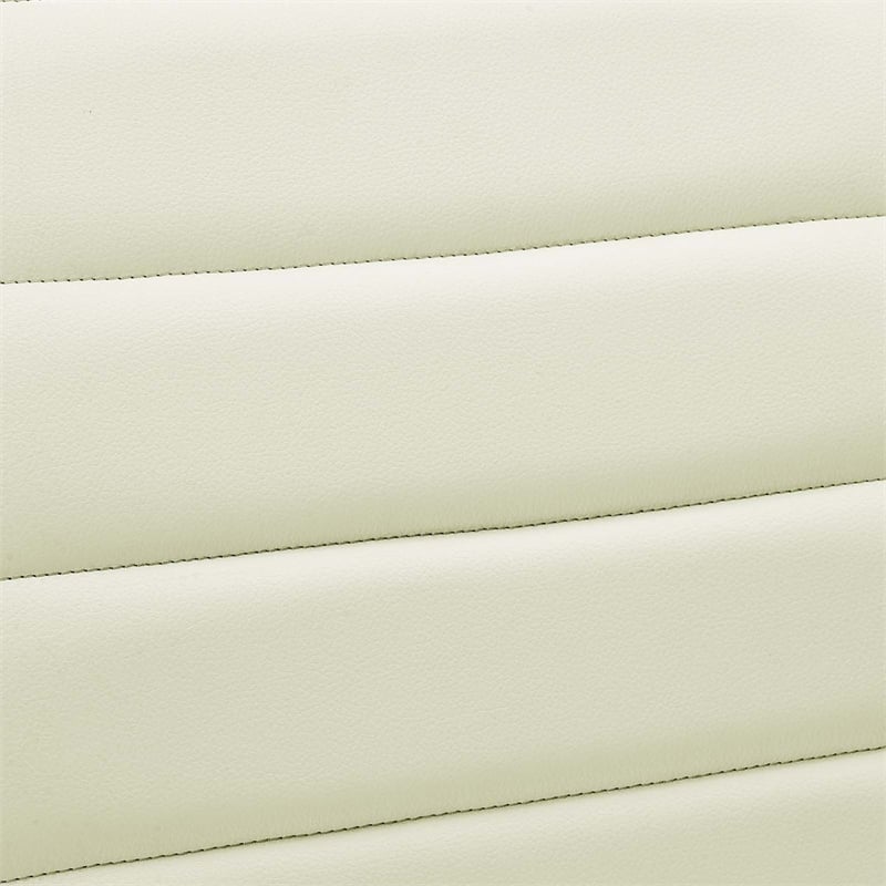 Pemberly Row Modern Vinyl Armless Mid Back Office Chair in White