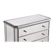 Pemberly Row Contemporary Wood 5-Drawer Mirrored Chest in Silver