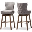 Pemberly Row Contemporary Swivel Barstool in Gray (Set of 2)