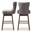Pemberly Row Contemporary Swivel Barstool in Gray (Set of 2)