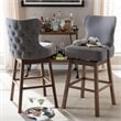 Pemberly Row Contemporary Swivel Barstool in Gray (Set of 2)