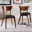 Pemberly Row Modern Wood Dining Chair in Dark Walnut (Set of 2)