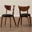 Pemberly Row Modern Wood Dining Chair in Dark Walnut (Set of 2)