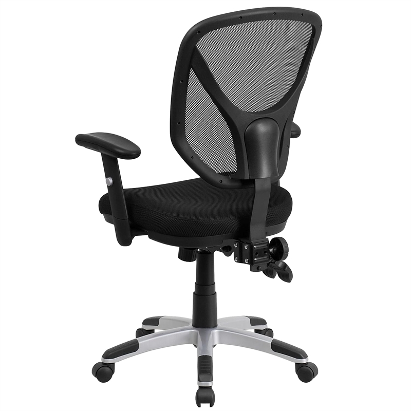Pemberly Row Contemporary Swivel Office Chair in Black Finish