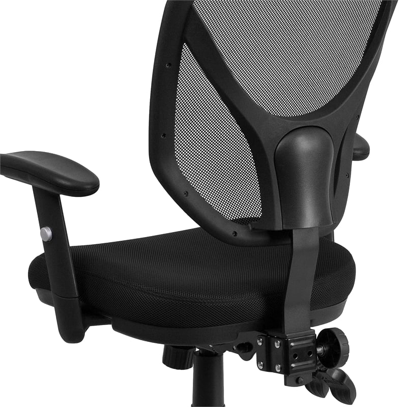 Pemberly Row Contemporary Swivel Office Chair in Black Finish