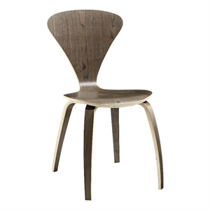 Pemberly Row 17.5&quot Modern Style Wood Dining Side Chair in Dark Walnut