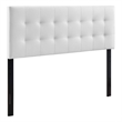 Pemberly Row King Upholstered Faux Leather and Wood Headboard in White