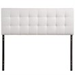 Pemberly Row King Upholstered Faux Leather and Wood Headboard in White