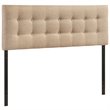 Pemberly Row King Upholstered Polyester Fabric Headboard in Beige