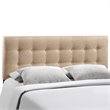 Pemberly Row King Upholstered Polyester Fabric Headboard in Beige