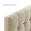 Pemberly Row King Upholstered Polyester Fabric Headboard in Beige