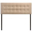 Pemberly Row King Upholstered Polyester Fabric Headboard in Beige
