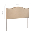 Pemberly Row Queen Nailhead Upholstered Linen Fabric Headboard in Cafe Brown