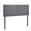 Pemberly Row Queen Upholstered Linen Fabric Headboard in Smoke Gray