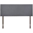 Pemberly Row Queen Upholstered Linen Fabric Headboard in Smoke Gray