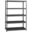 Pemberly Row Metal Shelving 5-Shelf Unit 18Dx48Wx72H in Gunmetal Gray/Black