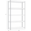 Pemberly Row Metal Shelving 5-Shelf Unit 18Dx48Wx72H in Gunmetal Gray/Black