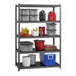 Pemberly Row Metal Shelving 5-Shelf Unit 18Dx48Wx72H in Gunmetal Gray/Black