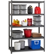 Pemberly Row Metal Shelving 5-Shelf 24Dx48Wx72H in Gunmetal Gray/Black