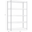 Pemberly Row Metal Shelving 5-Shelf 24Dx48Wx72H in Gunmetal Gray/Black