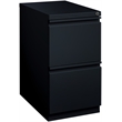 Pemberly Row Mobile Pedestal 2-Drawer File/File Filing Cabinet in Black