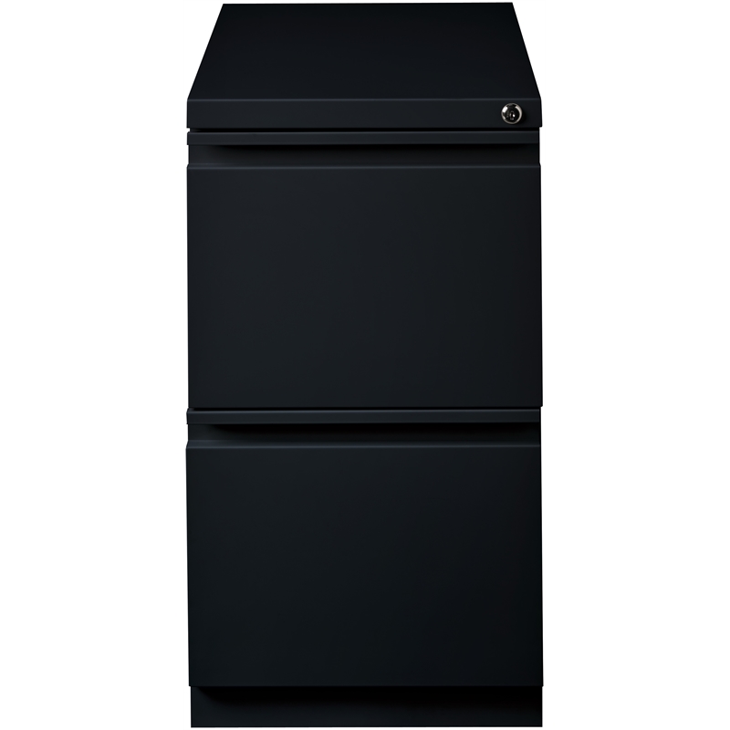Pemberly Row Mobile Pedestal 2-Drawer File/File Filing Cabinet in Black
