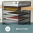 Pemberly Row Horizontal Hanging Metal Desk Organizer in Black