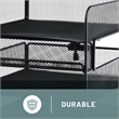 Pemberly Row Horizontal Hanging Metal Desk Organizer in Black