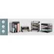 Pemberly Row Horizontal Hanging Metal Desk Organizer in Black