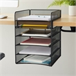 Pemberly Row Horizontal Hanging Metal Desk Organizer in Black