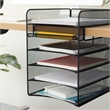 Pemberly Row Horizontal Hanging Metal Desk Organizer in Black