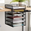 Pemberly Row Horizontal Hanging Metal Desk Organizer in Black