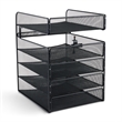 Pemberly Row Horizontal Hanging Metal Desk Organizer in Black
