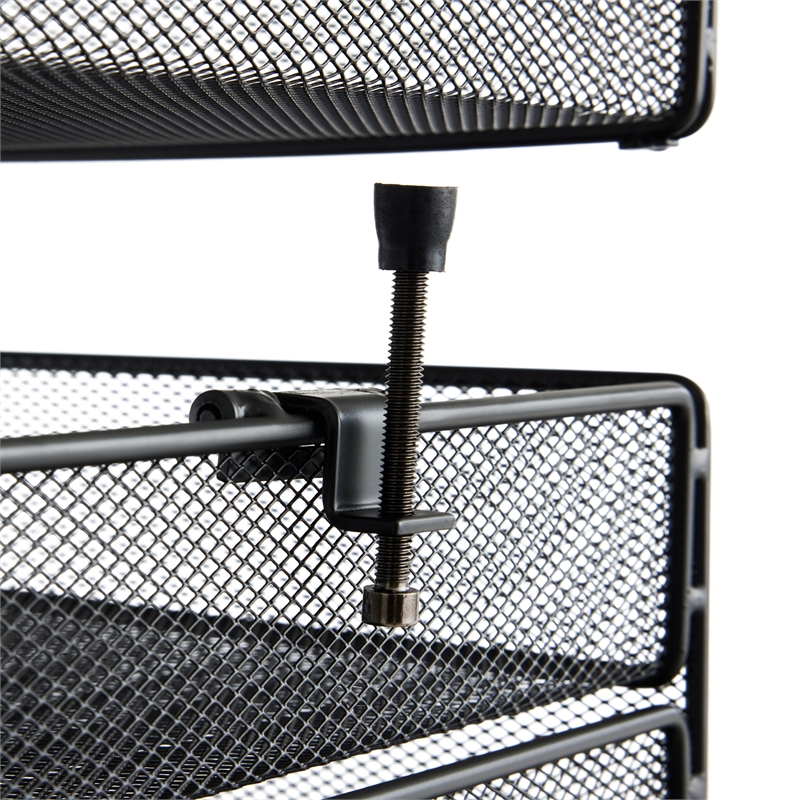 Pemberly Row Horizontal Hanging Metal Desk Organizer in Black