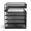 Pemberly Row Horizontal Hanging Metal Desk Organizer in Black